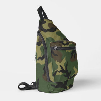Militaire bos camouflagepatroon sling bag