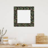 Militaire boscamouflage achtergrond met wit poster (Keuken)