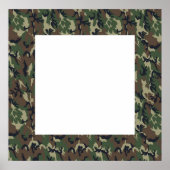 Militaire boscamouflage achtergrond met wit poster (Voorkant)