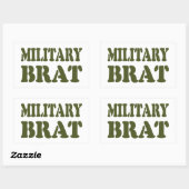 MILITAIRE BRAT RECHTHOEKIGE STICKER (Vel)