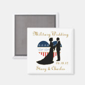 Militaire bruiloft gunst gepersonaliseerde magneet (Voorkant / Achterkant)