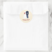 Militaire bruiloft ronde sticker (Tas)