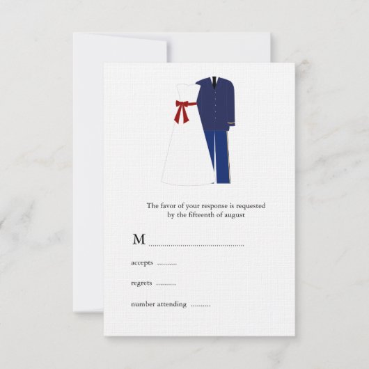 Militaire bruiloft RSVP Kaarten Kaartje (Voorkant)