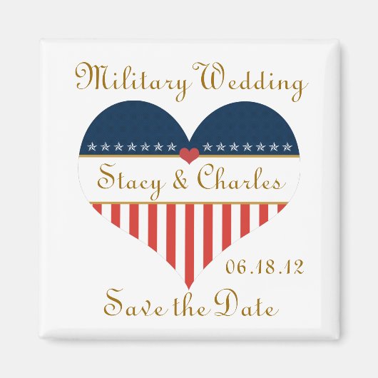 Militaire bruiloft Save the Date Gepersonaliseerde Magneet (Voorkant)