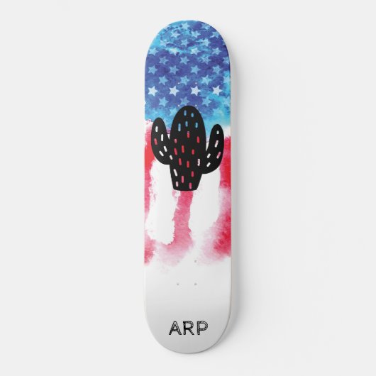*~* Militaire CACTUS Rode Witte Blauwe Vlag Skateboard (Voorkant)