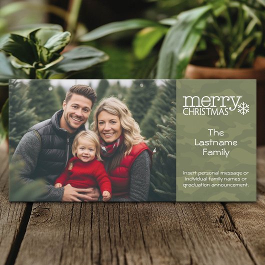 Militaire - Camo - Carte photo de Noël - 1 photo