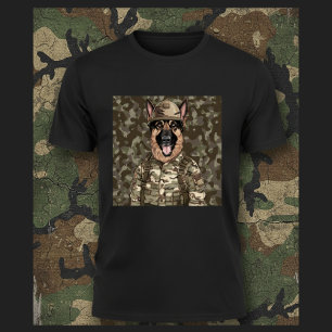 Militaire Camo Duitse Herder T-shirt