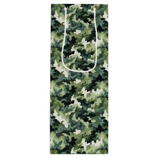 Militaire Camo Gift Bag Wijn Cadeautas (Voorkant)