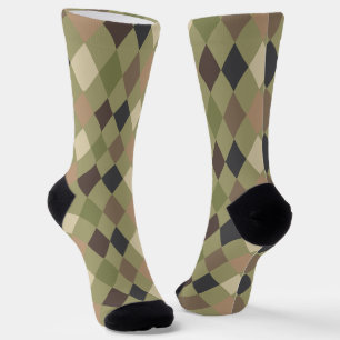 Militaire Camo Green Brown patroon Sokken