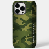 Militaire Camo Pattern Green met naam Case-Mate iPhone Case (Achterkant)
