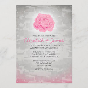 Militaire Camo Wedding Invitations Trendy Floral Kaart