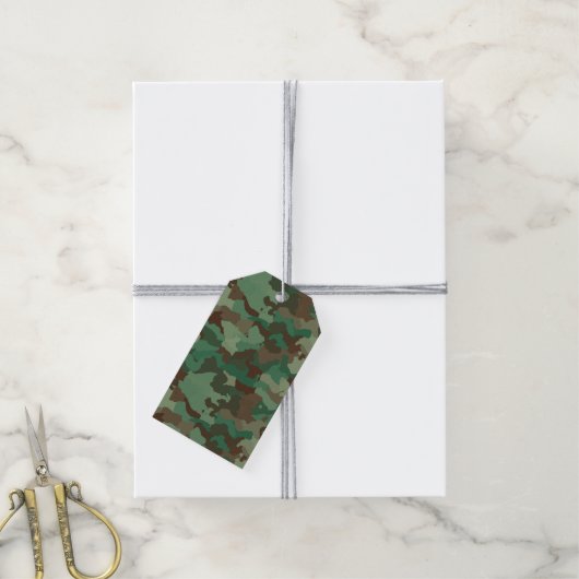 Militaire Camouflage cadeau labels Cadeaulabel (Met Touw)