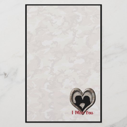 Militaire Camouflage "Miss You" Briefpapier (Voorkant)