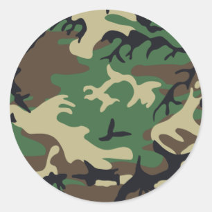 Militaire Camouflage Ronde Sticker