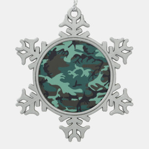 Militaire Camouflage Tin Sneeuwvlok Ornament