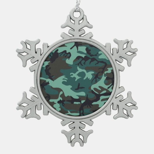 Militaire Camouflage Tin Sneeuwvlok Ornament (Voorkant)
