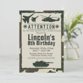 Militaire Camouflage Verjaardagsfeestje Leger Uitn Kaart (Staand voorkant)