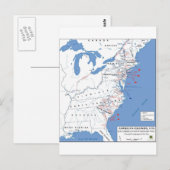 Militaire campagnes van de Amerikaanse revolutie Briefkaart (Voorkant / Achterkant)