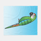 Militaire Cartoon Macaw Parrot Bird Fleece Deken (Voorkant (Horizontaal))