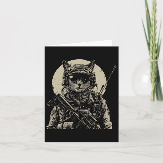 Militaire Cat Tactical Gear Veteran Soldier Gift I Kaart (Voorkant)
