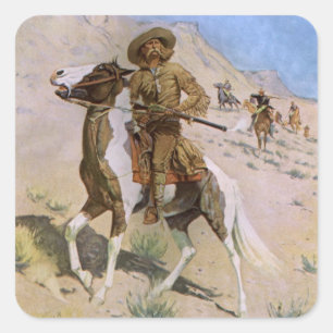 militaire cowboys, The Scout by Remington Vierkante Sticker