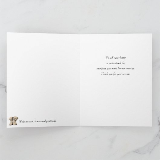 Militaire dank - Sjabloon creditcard (Binnen)