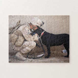 Militaire Dog Soldaat Legpuzzel