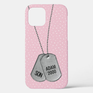 Militaire Dog Tags op Polka Dots Hoesje-Mate iPhon iPhone 12 Hoesje