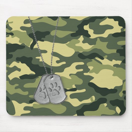 Militaire doosjes met verfdrukken op camo muismat (Voorkant)