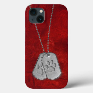 Militaire doosjes met verfdrukken op leder iPhone 13 hoesje