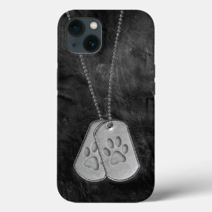 Militaire doosjes met verfdrukken op leder iPhone 13 hoesje