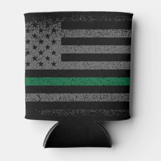 Militaire dunne groene lijn Amerikaanse vlag Koelb Blikjeskoeler (Voorkant)