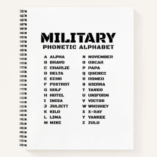 Militaire Fonetische Alfabet Alpha-Zulu Notitieboek