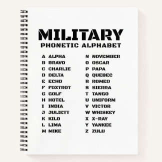 Militaire Fonetische Alfabet Alpha-Zulu Notitieboek
