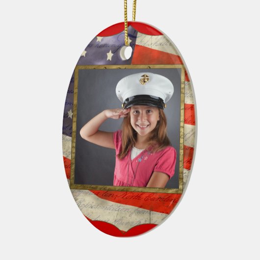 Militaire foto keramisch ornament (Links)