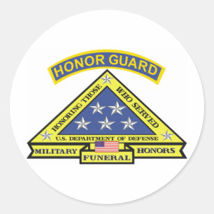 MILITAIRE FUNERAL HONOR GUARD RONDE STICKER
