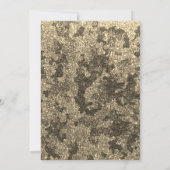 Militaire Gold Camouflage Glitter Birthday Party Kaart (Achterkant)