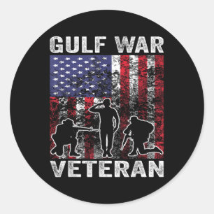 Militaire Golfoorlog veteraan VS Ronde Sticker