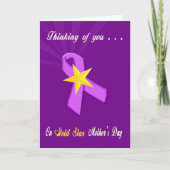 Militaire Gouden Ster Moederdag Paarse Ribbon Kaar Kaart (Voorkant)