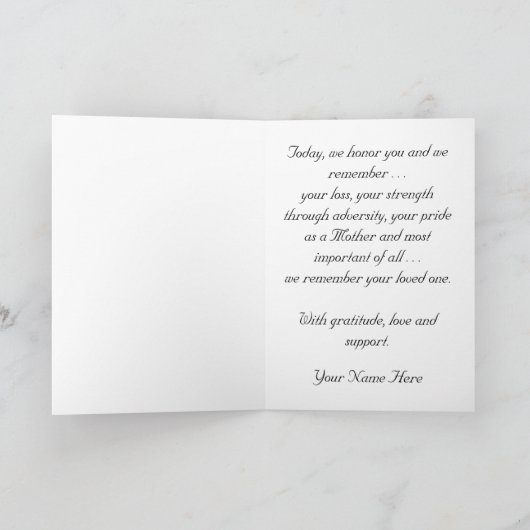 Militaire Gouden Ster Moederdag Paarse Ribbon Kaar Kaart (Binnen)