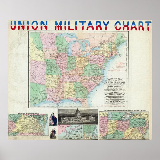 Militaire grafiek van de Unie Poster (Voorkant)