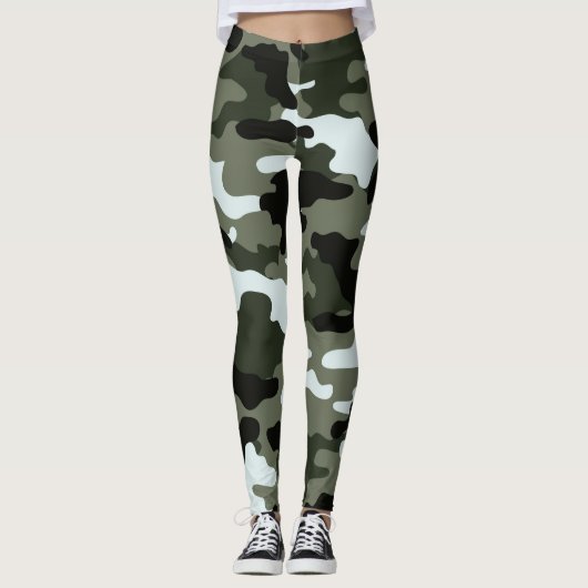 Militaire Groene Camo Leggings (Voorkant)
