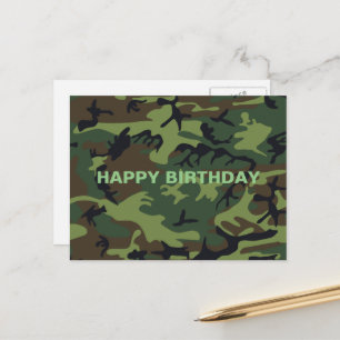 Militaire Groene Camouflage Gelukkige Verjaardag Briefkaart