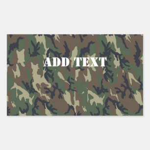 Militaire groene camouflagepatroon rechthoekige sticker