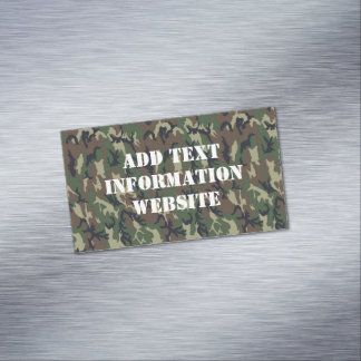Militaire groene camouflagepatroon visitekaartje magneet