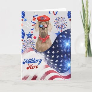 Militaire held Weimaraner Wenskaart Kaart