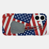 militaire hondenoormerken op vlaggen Case-Mate iPhone case (Achterkant (horizontaal))