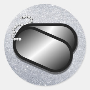 militaire hondentags ronde sticker