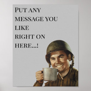 Militaire Humor Joke Gag van Guy Soldaat Poster