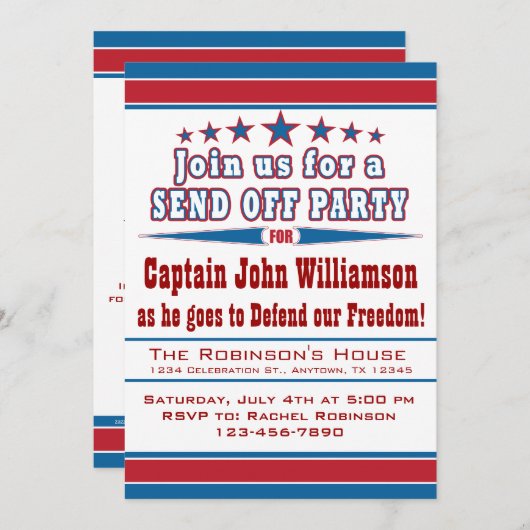 Militaire implementatie Uitnodiging tot uitzending (Voorkant / Achterkant)